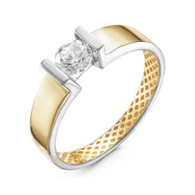 Кольцо из лимонного золота КЮЗ Del'ta Dдф110058л с фианитом Dдф110058л фото
