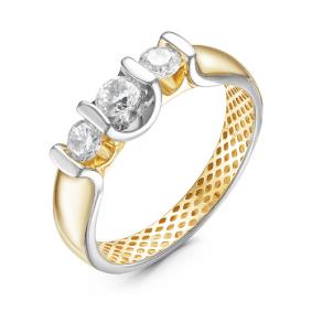 Кольцо из лимонного золота КЮЗ Del'ta Dдф110059л с фианитом Dдф110059л фото