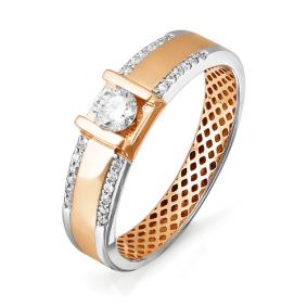 Золотое помолвочное кольцо КЮЗ Del'ta с фианитом Dдф110064 Dдф110064 фото