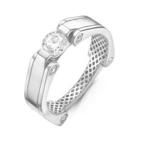 Золотое кольцо КЮЗ Del'ta Dдф110065б с фианитом Dдф110065б фото