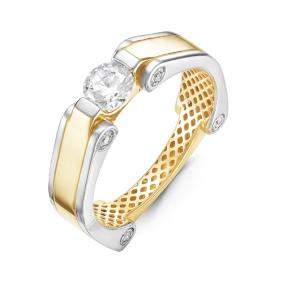 Кольцо из лимонного золота КЮЗ Del'ta Dдф110065л с фианитом Dдф110065л фото