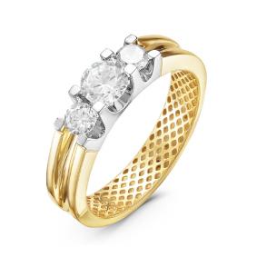 Золотое кольцо КЮЗ Del'ta Dдф110071л с фианитом Dдф110071л фото