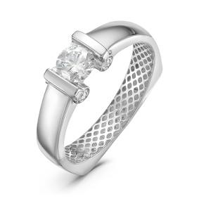 Кольцо из белого золота КЮЗ Del'ta Dдф110072б с фианитом Dдф110072б фото