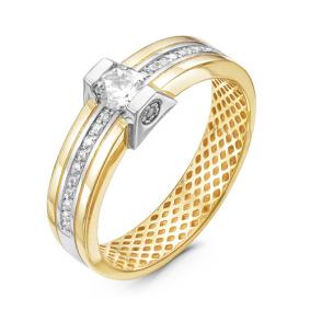 Золотое кольцо КЮЗ Del'ta Dдф110073л с фианитом Dдф110073л фото