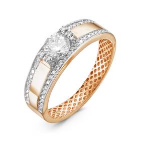 Золотое кольцо КЮЗ Del'ta Dдф110075 с фианитом Dдф110075 фото