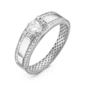 Кольцо из белого золота КЮЗ Del'ta Dдф110075б с фианитом Dдф110075б фото