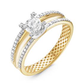 Кольцо из лимонного золота КЮЗ Del'ta Dдф110076л с фианитом Dдф110076л фото