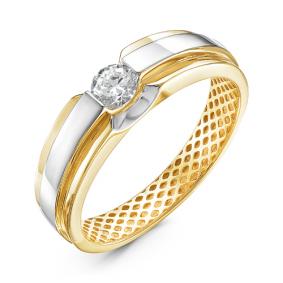 Кольцо из лимонного золота КЮЗ Del'ta Dдф110077л с фианитом Dдф110077л фото