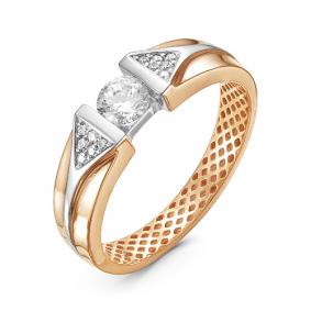 Золотое кольцо КЮЗ Del'ta Dдф110079 с фианитом Dдф110079 фото