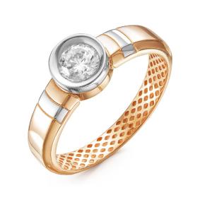 Золотое кольцо КЮЗ Del'ta Dдф110081 с фианитом Dдф110081 фото