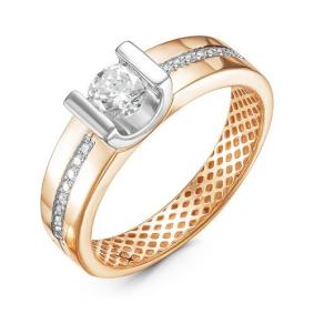 Золотое кольцо КЮЗ Del'ta Dдф110083 с фианитом Dдф110083 фото