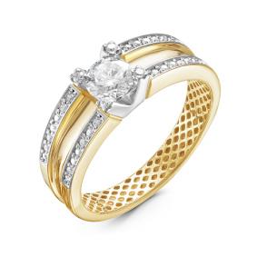 Кольцо из лимонного золота КЮЗ Del'ta Dдф110084л с фианитом Dдф110084л фото