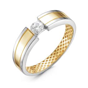 Кольцо из лимонного золота КЮЗ Del'ta Dдф110087л с фианитом Dдф110087л фото