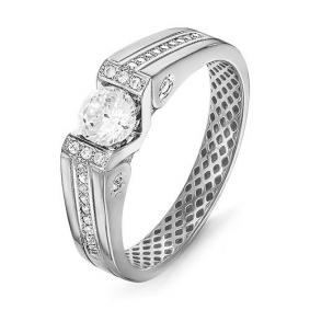 Кольцо из белого золота КЮЗ Del'ta Dдф110088б с фианитом Dдф110088б фото