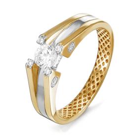 Кольцо из лимонного золота КЮЗ Del'ta Dдф110095л с фианитом Dдф110095л фото