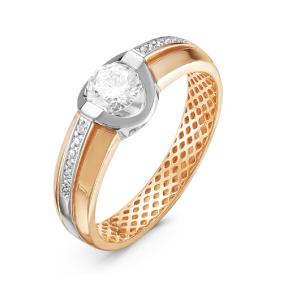 Золотое кольцо КЮЗ Del'ta Dдф110100 с фианитом Dдф110100 фото