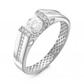 Кольцо из белого золота КЮЗ Del'ta Dдф110111б с фианитом Dдф110111б фото