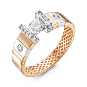 Золотое кольцо КЮЗ Del'ta Dдф110112 с фианитом Dдф110112 фото