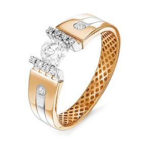 Золотое кольцо КЮЗ Del'ta Dдф110116 с фианитом Dдф110116 фото