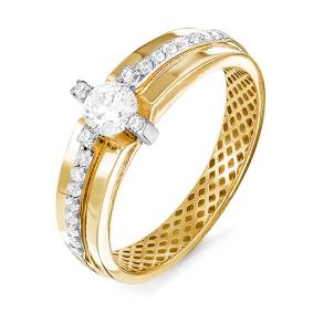 Золотое кольцо КЮЗ Del'ta Dдф110117л с фианитом Dдф110117л фото