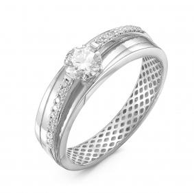 Золотое кольцо КЮЗ Del'ta Dдф110119б с фианитом Dдф110119б фото