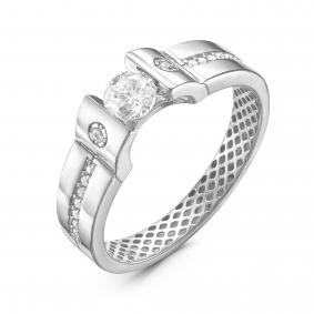 Кольцо из белого золота КЮЗ Del'ta Dдф110123б с фианитом Dдф110123б фото