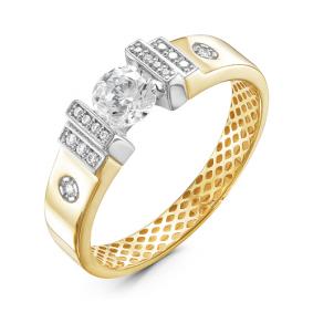 Кольцо из лимонного золота КЮЗ Del'ta Dдф110126л с фианитом Dдф110126л фото