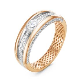 Золотое кольцо КЮЗ Del'ta Dдф110127 с фианитом Dдф110127 фото