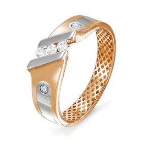 Золотое кольцо КЮЗ Del'ta Dдф110136 с фианитом Dдф110136 фото