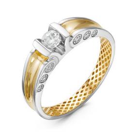 Кольцо из лимонного золота КЮЗ Del'ta Dдф110140л с фианитом Dдф110140л фото