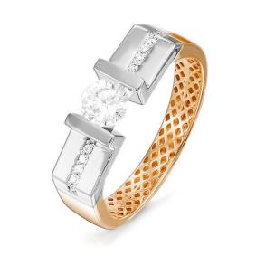 Золотое кольцо КЮЗ Del'ta Dдф110142 с фианитом Dдф110142 фото