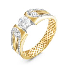 Золотое кольцо КЮЗ Del'ta Dдф110153л с фианитом Dдф110153л фото