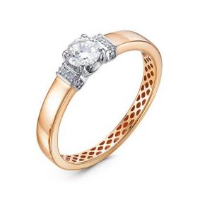 Золотое кольцо КЮЗ Del'ta Dдф1101576р с фианитом Dдф1101576р фото