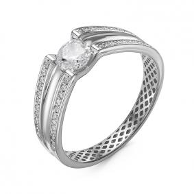 Кольцо из белого золота КЮЗ Del'ta Dдф110161б с фианитом Dдф110161б фото