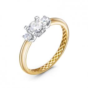 Золотое кольцо КЮЗ Del'ta Dдф1101624рл с фианитом Dдф1101624рл фото