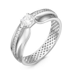 Кольцо из белого золота КЮЗ Del'ta Dдф110162б с фианитом Dдф110162б фото