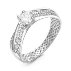 Кольцо из белого золота КЮЗ Del'ta Dдф110164б с фианитом Dдф110164б фото