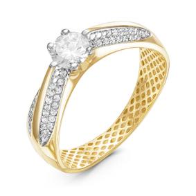 Кольцо из лимонного золота КЮЗ Del'ta Dдф110164л с фианитом Dдф110164л фото