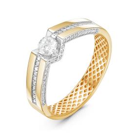 Золотое кольцо КЮЗ Del'ta Dдф110170л с фианитом Dдф110170л фото