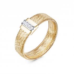 Кольцо из лимонного золота КЮЗ Del'ta Dдф1101804рл с фианитом Dдф1101804рл фото