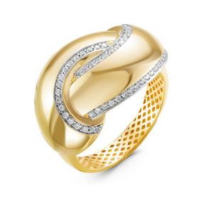 Кольцо из лимонного золота КЮЗ Del'ta Dдф110185л с фианитом Dдф110185л фото