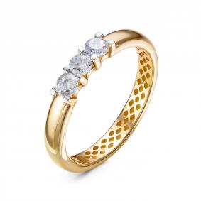 Кольцо из лимонного золота КЮЗ Del'ta Dдф1101863рл с фианитом Dдф1101863рл фото