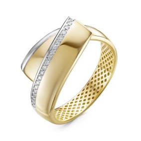 Кольцо из лимонного золота КЮЗ Del'ta Dдф110190л с фианитом Dдф110190л фото