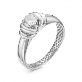 Кольцо из белого золота КЮЗ Del'ta Dдф110260рб с фианитом Dдф110260рб фото