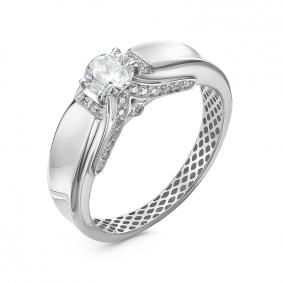 Кольцо из белого золота КЮЗ Del'ta Dдф110264рб с фианитом Dдф110264рб фото