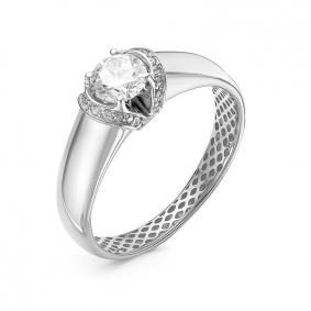 Кольцо из белого золота КЮЗ Del'ta Dдф110275рб с фианитом Dдф110275рб фото