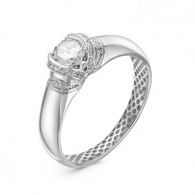 Кольцо из белого золота КЮЗ Del'ta Dдф110276рб с фианитом Dдф110276рб фото