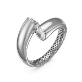 Кольцо из белого золота КЮЗ Del'ta Dдф110296рб с фианитом Dдф110296рб фото