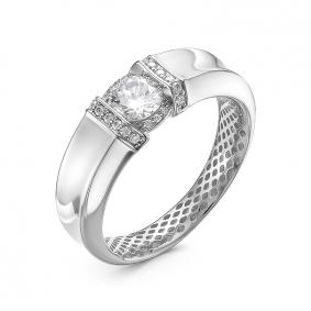 Кольцо из белого золота КЮЗ Del'ta Dдф110304рб с фианитом Dдф110304рб фото