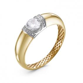 Золотое кольцо КЮЗ Del'ta Dдф110305рл с фианитом Dдф110305рл фото